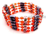 Qingmos Cloisonne Bracelet & Hematite Necklace Set