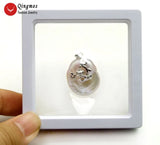 Qingmos Pink Pearl Pendant Necklace for Women with Chokers Chain