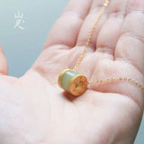 Natural Hetian Jade Lulutong Pendant S925 Sterling Silver Necklace
