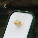 Natural Hetian Jade Lulutong Pendant S925 Sterling Silver Necklace