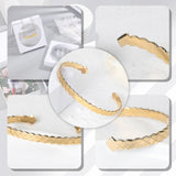 Stainless Steel Wave Cuff Bangle Bracelet for Women