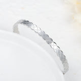 Stainless Steel Wave Cuff Bangle Bracelet for Women