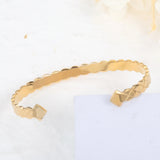 Stainless Steel Wave Cuff Bangle Bracelet for Women