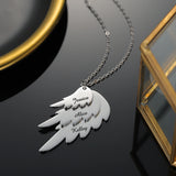 Angel Wings Necklace For Mama Personalized Engraved Family Name Pendant Chain