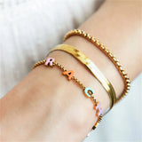 Colorful Enamel Name Bracelet Stainless Steel Jewelry Gift