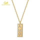 Crystal Name Necklace For Women Personalized Name Pendant Chain