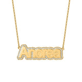 Crystal Name Necklace Personalized Name Pendant Chain CZ Crystal Jewelry