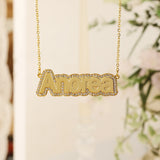 Crystal Name Necklace Personalized Name Pendant Chain CZ Crystal Jewelry