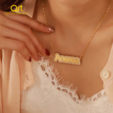 Crystal Name Necklace Personalized Name Pendant Chain CZ Crystal Jewelry