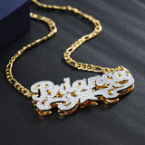 Double Plated Butterfly Name Necklace Personalized Stainless Steel