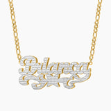 Double Plated Butterfly Name Necklace Personalized Stainless Steel