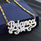 Double Plated Butterfly Name Necklace Personalized Stainless Steel