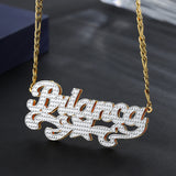 Double Plated Butterfly Name Necklace Personalized Stainless Steel