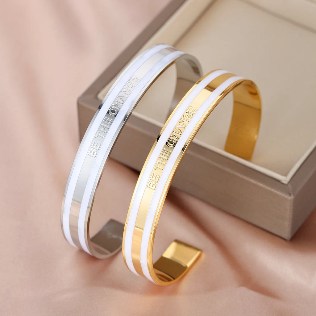 Personalised Stainless Steel Name Bracelet Enamel Bracelet for Women
