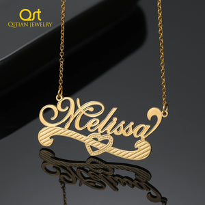 Heart Name Necklace Personalized Stainless Steel Name Jewelry
