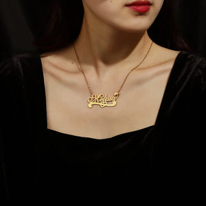 Heart Name Necklace Personalized Stainless Steel Name Jewelry