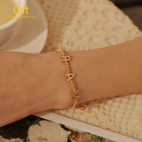 Personalized Name Bracelet 18K Plated Stainless Steel Chain for Women