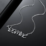 Name Necklace Silver Stainless Steel Jewelry, Custom Pendant For Women