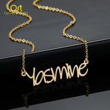 Name Necklace Silver Stainless Steel Jewelry, Custom Pendant For Women