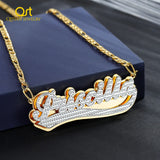 Personalized Double Plated Varsity Name Necklace Stainless Steel