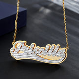 Personalized Double Plated Varsity Name Necklace Stainless Steel