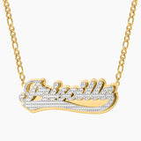 Personalized Double Plated Varsity Name Necklace Stainless Steel