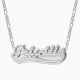 Personalized Double Plated Varsity Name Necklace Stainless Steel