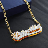 Personalized Double Plated Varsity Name Necklace Stainless Steel