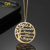 Personalised Family Tree Name Necklace