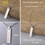 Personalized Laser Engraved Name Necklace - Stainless Steel