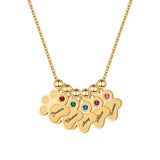 Engraved Dog Paw Necklace Personalized Pet Name Family Pendant Chain Jewelry