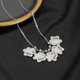 Engraved Dog Paw Necklace Personalized Pet Name Family Pendant Chain Jewelry