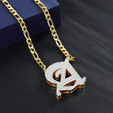 Gothic Initial Letter Necklace Double Plated Stainless Steel Pendant