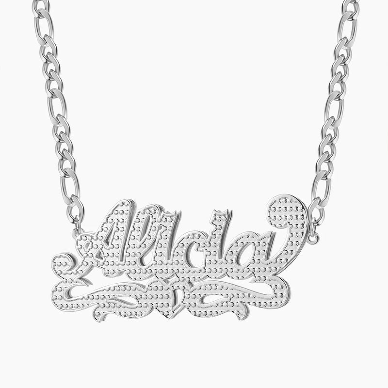 Double Plated Heart Name Necklace for Women Personalized Stainless Steel
