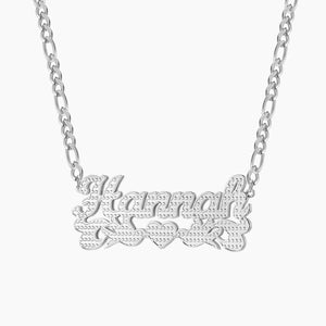 Personalized Double Plated Love Bird Name Necklace for Women