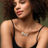 Personalized Double Plated Love Bird Name Necklace for Women