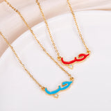 Enamel Arabic Name Necklaces Colorful Necklace Stainless Steel Pendant