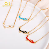 Enamel Arabic Name Necklaces Colorful Necklace Stainless Steel Pendant