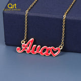 Enamel Jewelry Necklaces Heart Necklace Stainless Steel Pendant