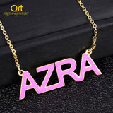 Enamel Necklace Stainless Steel Pendant Personalized DropOil Necklace