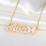 Enamel Necklace Name Necklace Stainless Steel Pendant Personalized DropOil
