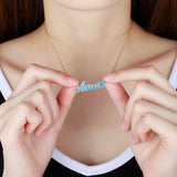 Enamel Necklace Name Necklace Stainless Steel Pendant Personalized DropOil