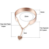 Custom Stainless Steel Heart Charm Mom Bracelet