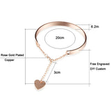 Custom Stainless Steel Heart Charm Mom Bracelet