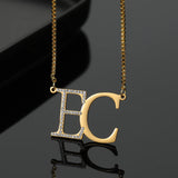 Initials Letter Diamond Stainless Steel Name Chain For Women