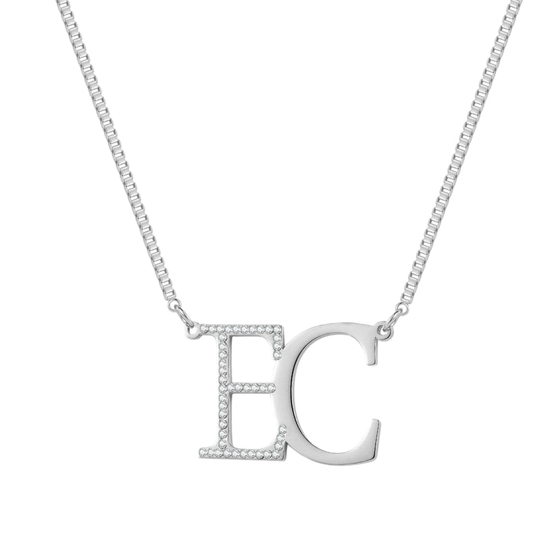 Initials Letter Diamond Stainless Steel Name Chain For Women