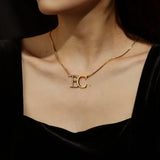Initials Letter Diamond Stainless Steel Name Chain For Women