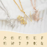 Initial & Birth Flower Necklace A-Z Personalized Dainty Jewelry