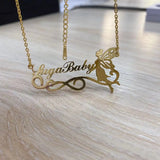 Stainless Steel Angel Name Necklace Personalized Pendant