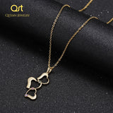 Personalized Heart Pendant Necklace with Birthstone & Name Engrave
